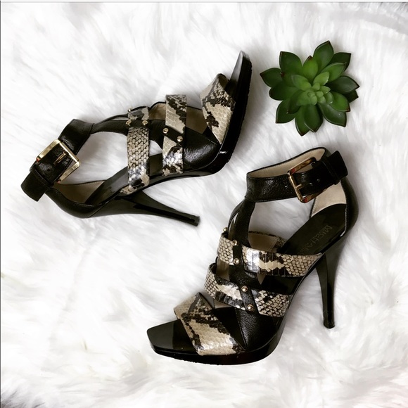 Michael Kors Shoes - ✨{Michael Kors} snake ankle strap platform heels✨